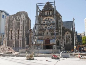 Rubble from the Christchurch Cathedral, following the 6.3 magnitude Earthquake Christchurch, New Zealand, Thursday, March 03, 2011.  Credit:NZPA / David Alexander