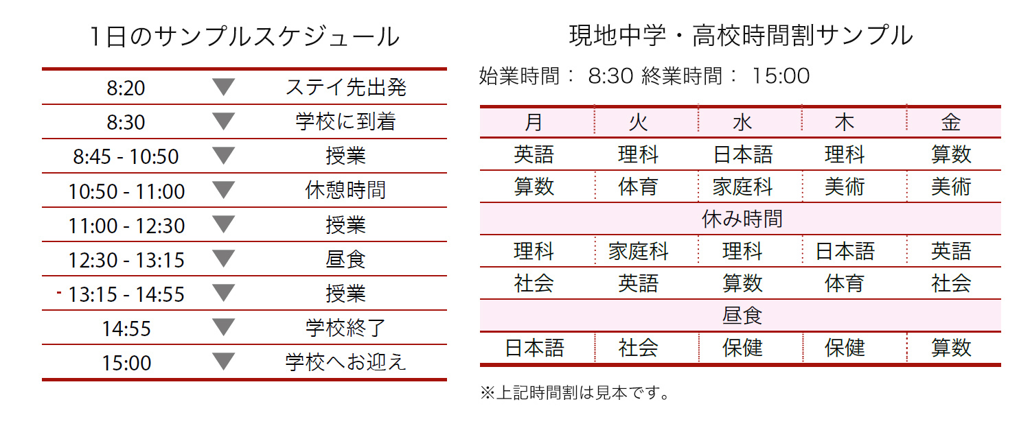 1日のサンプルスケジュール